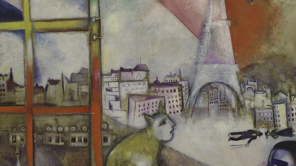 Part of a Marc Chagall painting of the Eiffel Tower