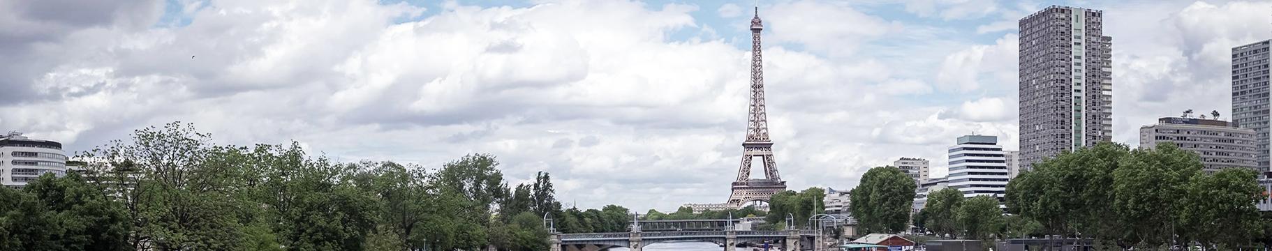View on the Seine River and Eiffel Tower