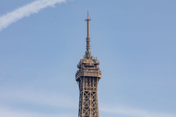 View of the top of the Eiffel Tower