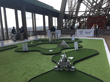 Mini golf on the 1st floor of the Eiffel Tower