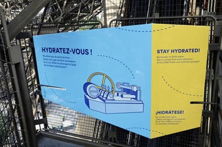 Information signs on the stairs