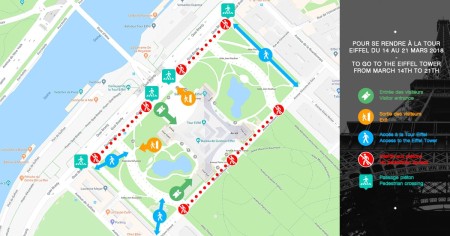 Accès à la tour Eiffel du 14 au 21 mars 2018