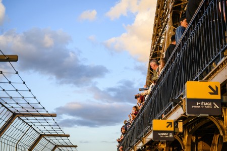Photo of visitors at the second floor of the Eiffel Tower