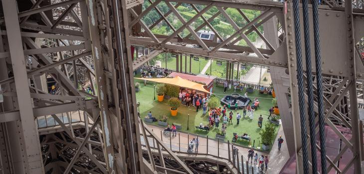 Eiffel Tower summer terrace on the first floor