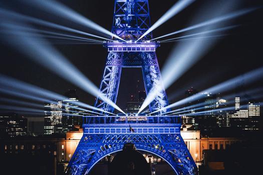 Foto del espectáculo de luces en la Torre Eiffel