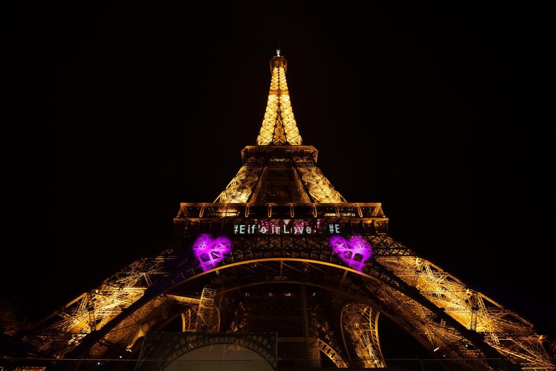 La tour Eiffel de nuit, Saint Valentin 2020
