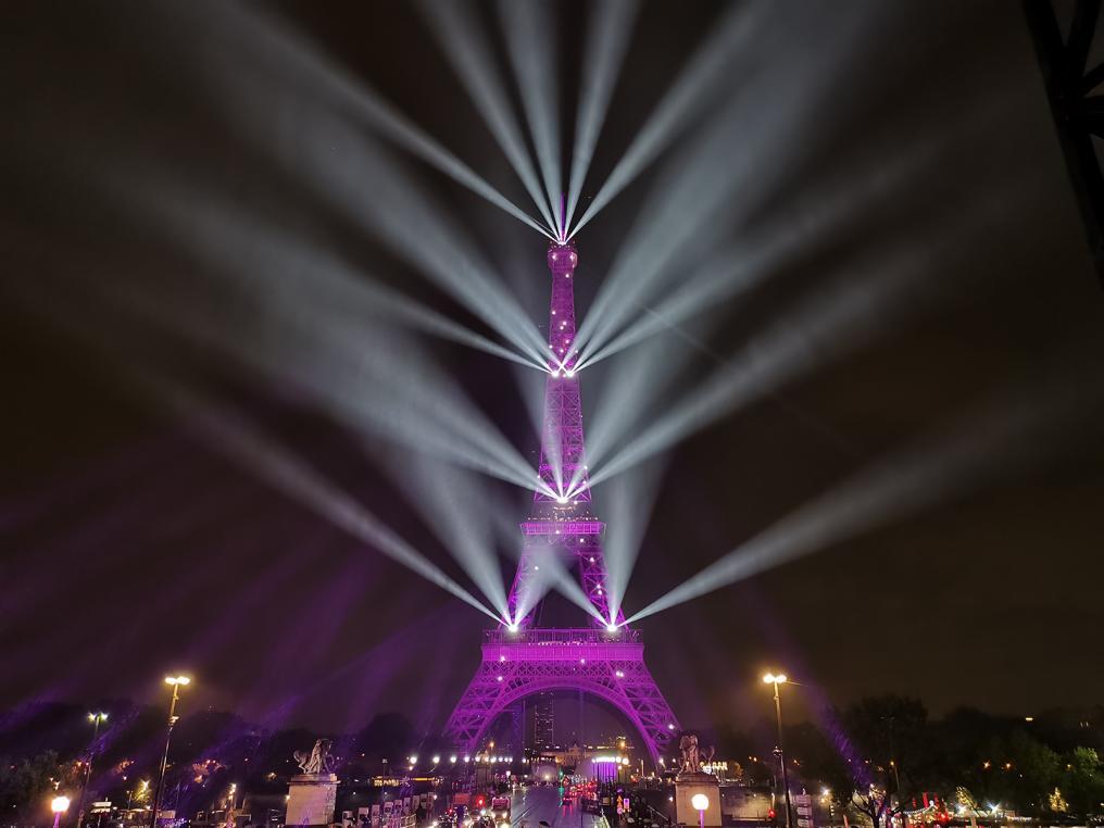Pink October Illumination of the Eiffel Tower