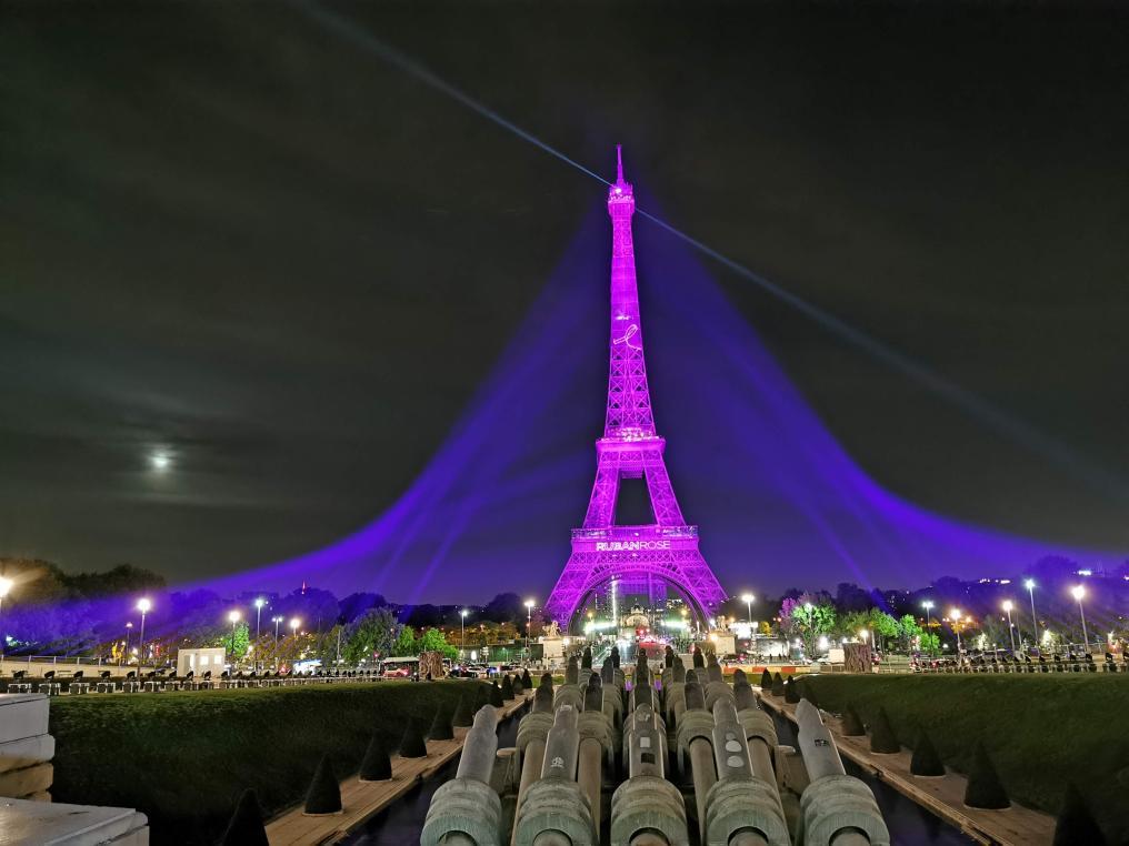 Pink October Illumination of the Eiffel Tower