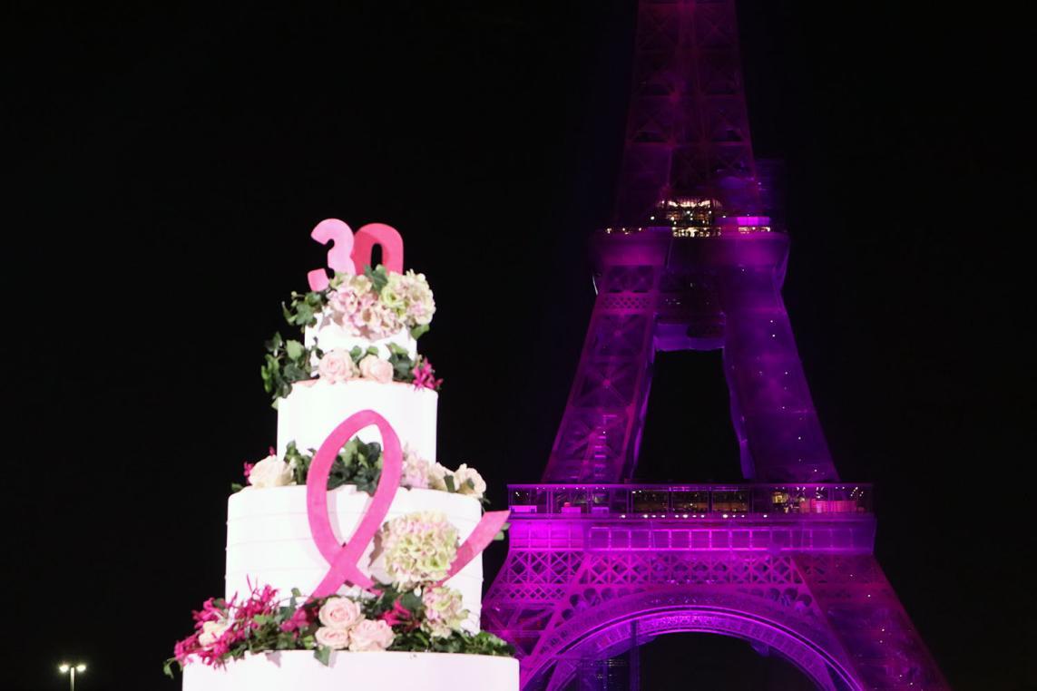 Pink October Illumination of the Eiffel Tower