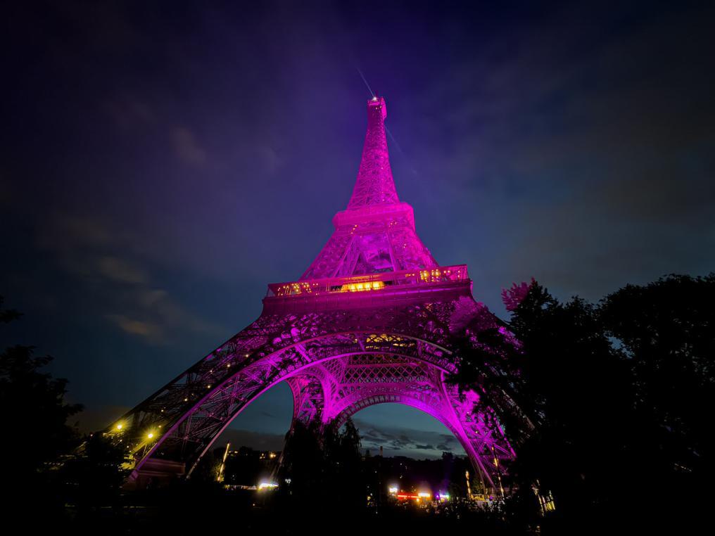 Pink October Illumination of the Eiffel Tower