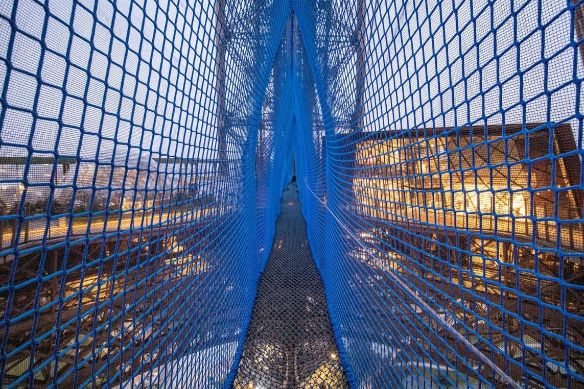 View from inside the bridge made with nets