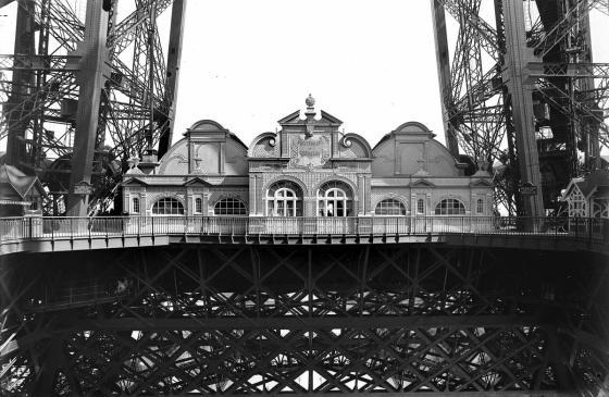 The Eiffel Tower restaurant in 1900