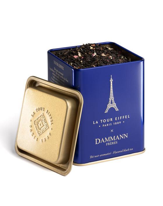 Foto de la caja de té Torre Eiffel de Dammann Frères