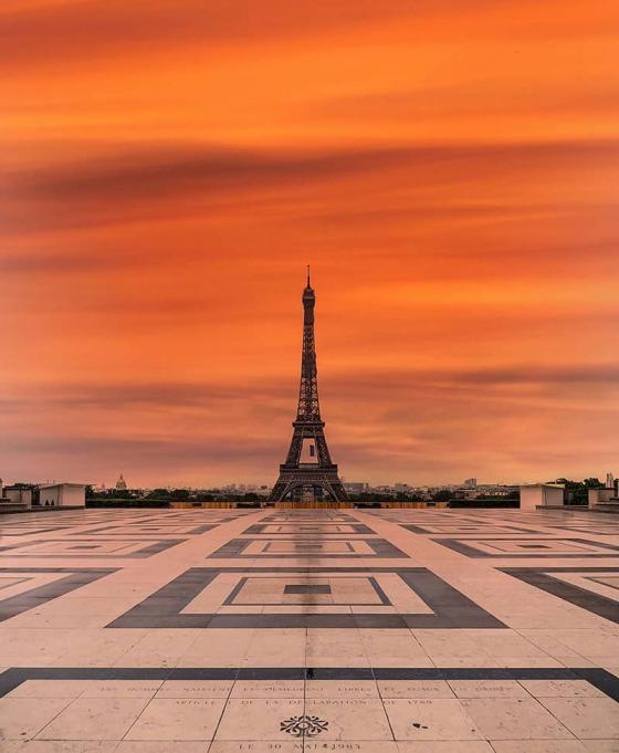 Vue de la Tour avec coucher de soleil
