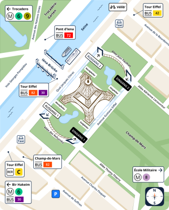 Stadtplan des Eiffelturmviertels